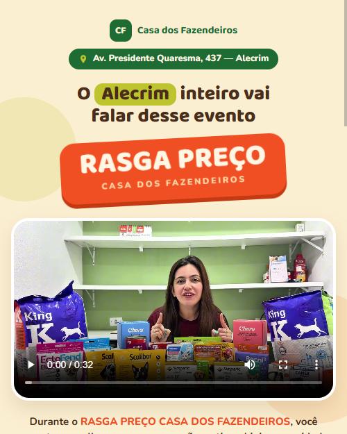Página do Rasga Preço da Casa dos Fazendeiros